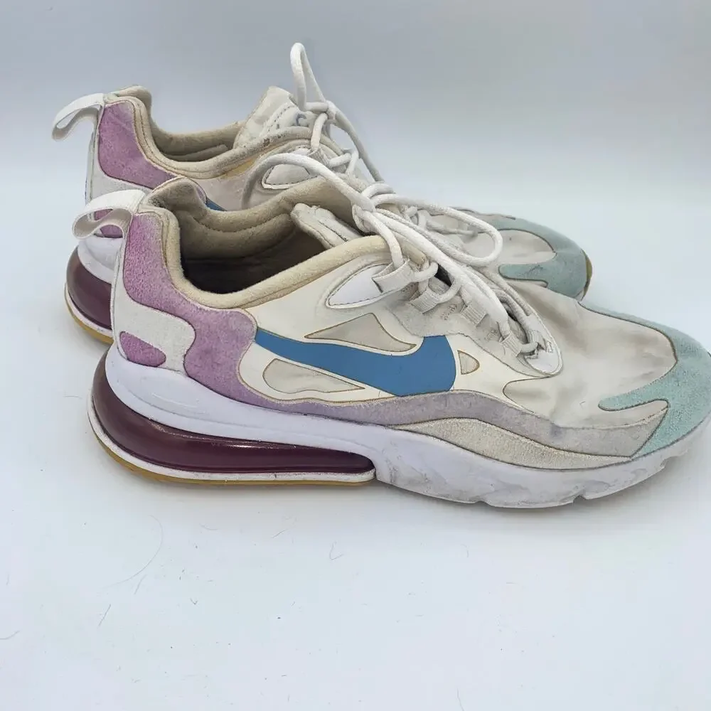 Nike React Athletic Lace-Up White Purple llue Sneakers Women's 8.5 AT6174-102